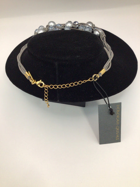 Deborah Grivas Silver Faux Pearl Necklace New