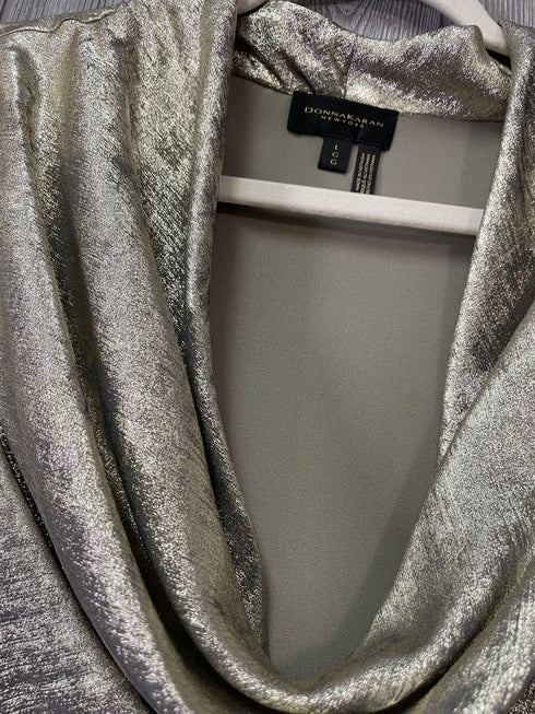 Donna Karan Metallic Top Size Large New