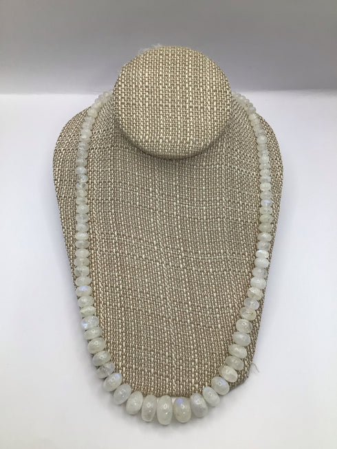 Graduated Rondelle Moonstone 20" Necklace