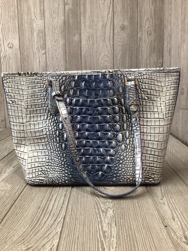 Brahmin Medium Asher Bellbottom Blue Ombre Melbourne Leather Tote Pre-owned