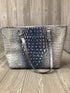 Brahmin Medium Asher Bellbottom Blue Ombre Melbourne Leather Tote Pre-owned
