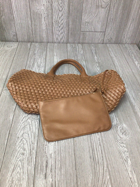 Anthropologie Faux Leather Woven Tote