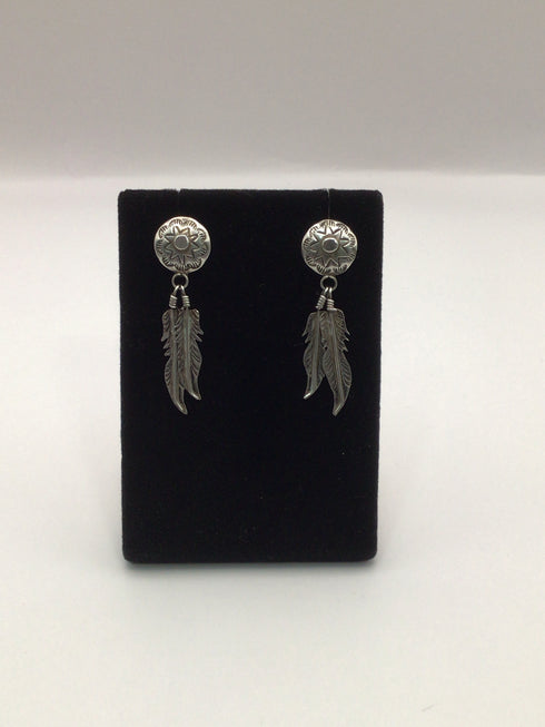 Sterling Feather drop Earrings