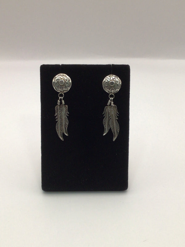 Sterling Feather drop Earrings