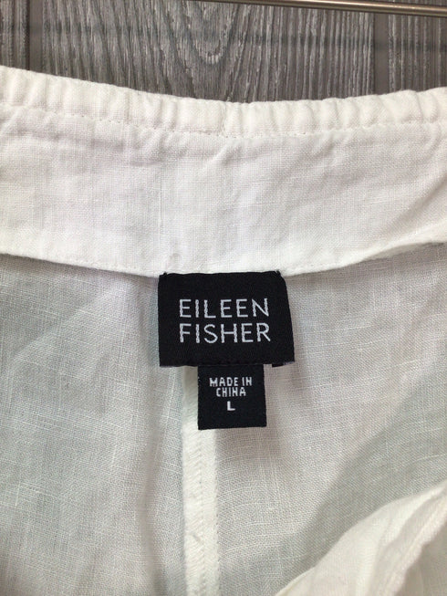 Eileen Fisher Linen Crop Wide Leg Pants Size Large