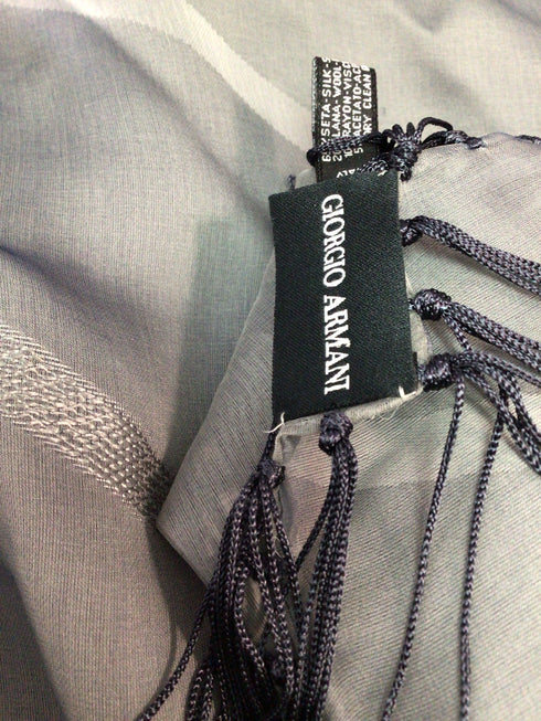Armani Blue Square Silk Fringe Wrap