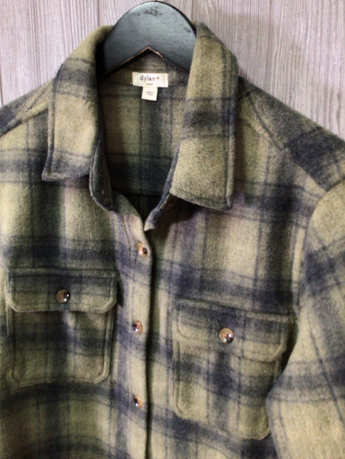 dylan Plaid Fleece Shacket Size Small