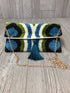 Blue Chenille clutch Purse