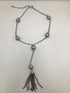 Baroque Black Pearl Station Y Necklace