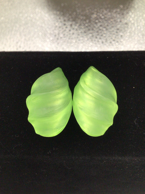 Alexis Bittar Green Oval Earrings clip-on