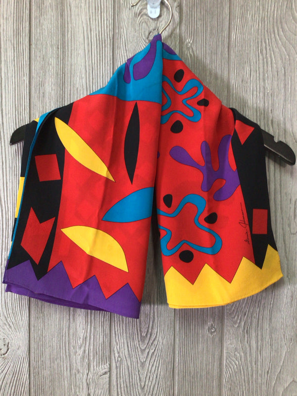 Ginnie Johansen Multi-Color Square Vintage Scarf