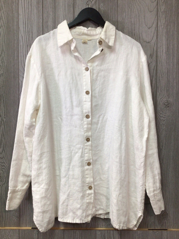 Old Linen Mill Linen Button Up Shirt Heavy Size Large-X-Large