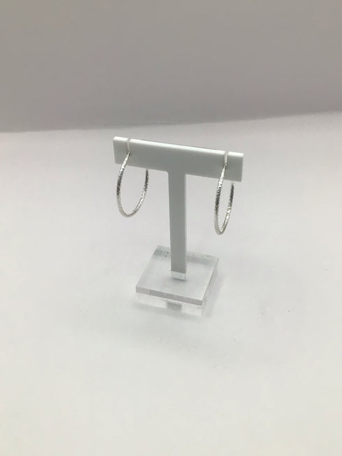 Sterling diamond-cut Hoop Earrings