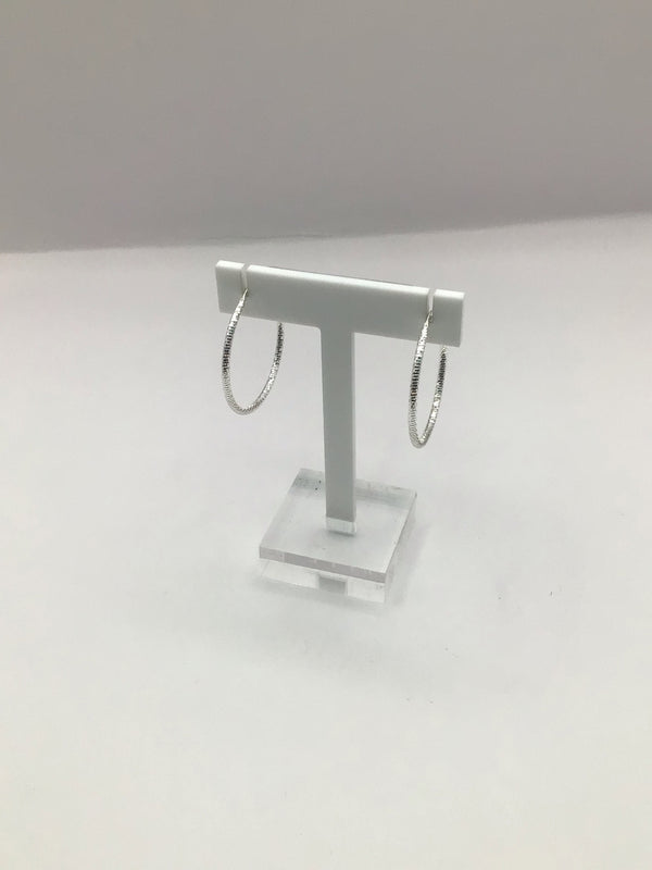 Sterling diamond-cut Hoop Earrings