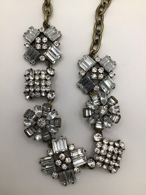 J Crew Crystal Cluster Statement Necklace