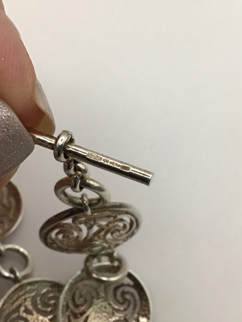 TJH Silver Triskele Link Bracelet Silver Toggle Irish