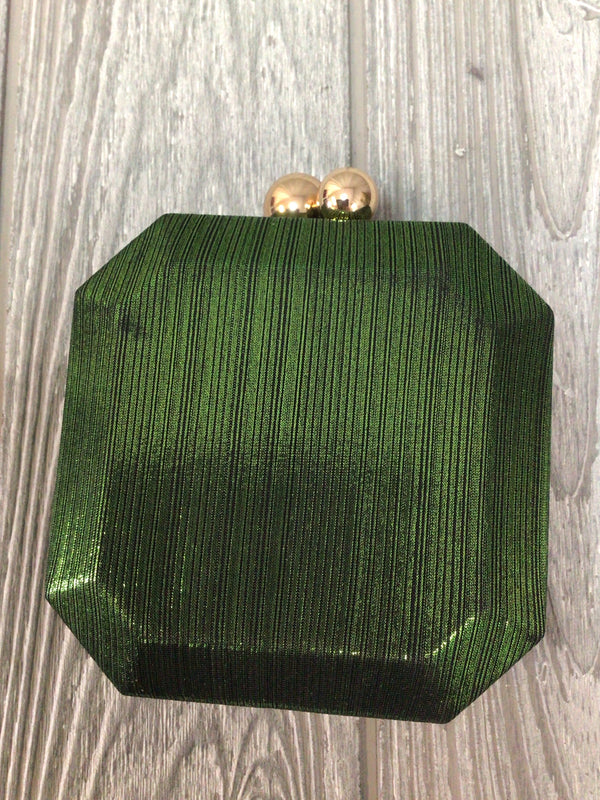 Anthropologie Metallic Mini clutch Evening Bag Emerald Green New