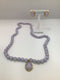 Lavender quartz Necklace + Pendant + earring Set
