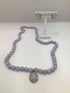 Lavender quartz Necklace + Pendant + earring Set