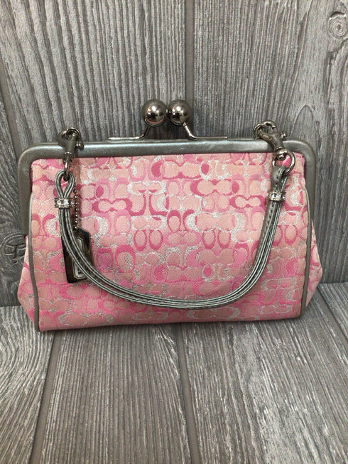 Coach Pink Top Handle Canvas Purse
