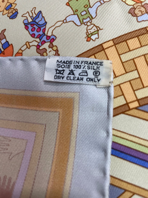 Hermes Donner la Main 2002 Silk Twill Scarf Vintage Lavender