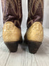 Larry Mahan Leather + Exotic Python Cowboy Boots Vintage Women's Size 8