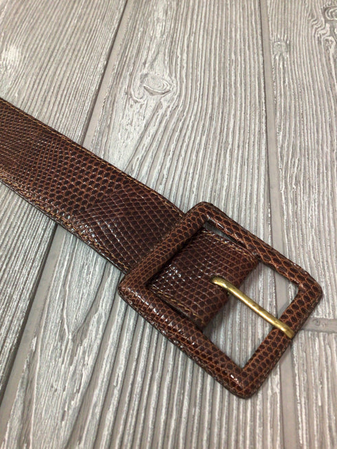 Kleinberg Sherrill Brown Llizard Belt Size Mwsium