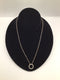 floating Diamond circle sterling Necklace 16"