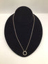 floating Diamond circle sterling Necklace 16"