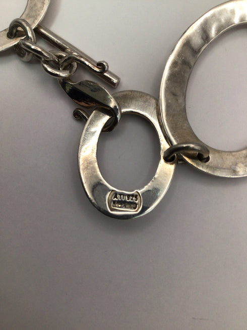 Hammered Sterling Oval Link Necklace