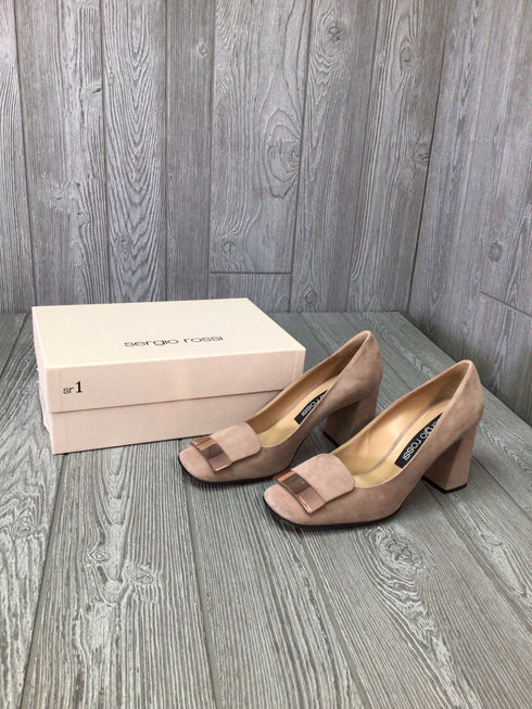 Sergio Rossi Suede Chunky Heel Pumps Size 9-40
