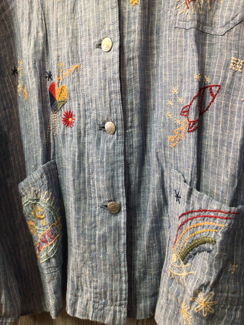 Johnny Was Workshop Linen Jacket Size X-Large