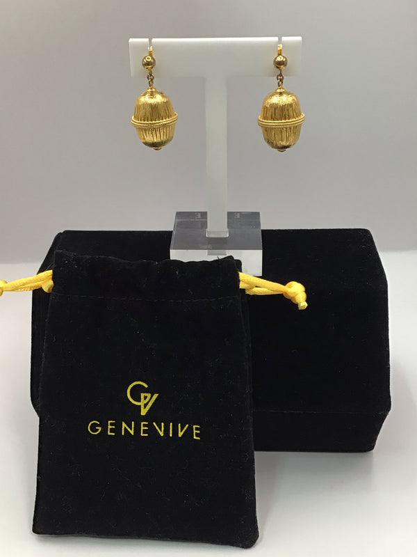 Genevive Vermeil Acorn Drop Earrings