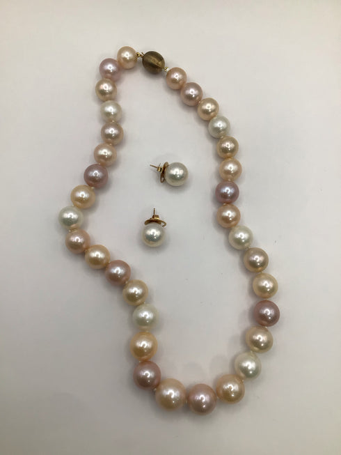 Bloomingdales Fine Multi-Color Freshwater Pearl SET Necklace and Earrings
