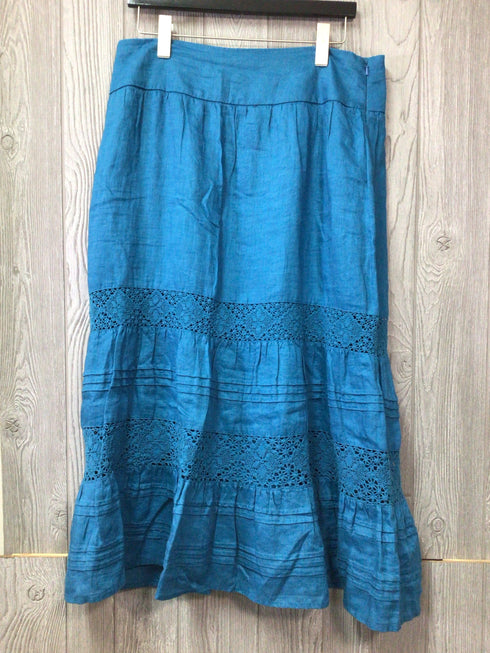 J Jill Linen Midi Skirt Size 12P