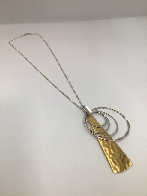 RLM Studio Silver & Brass Pendant Necklace Hammered
