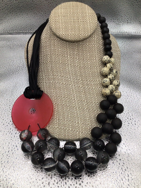 SYLCA chunky Black & red Necklace