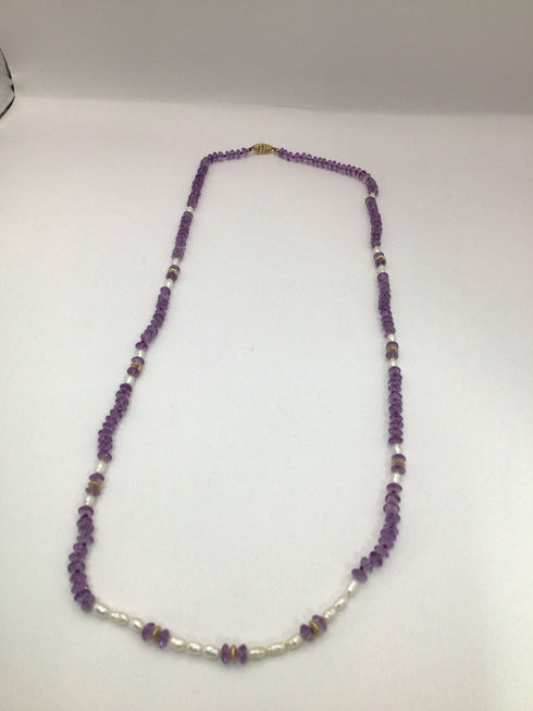 Amethyst freshwater pearl Necklace