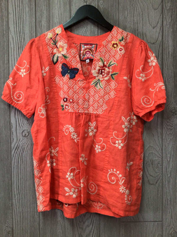Johnny Was Top Linen Embroidered Size Small