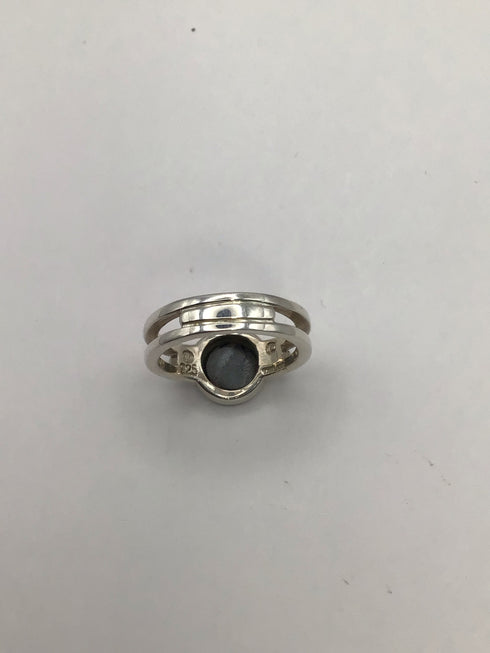 Silver Round Hematite Ring