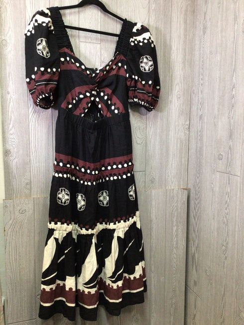 Sea Maxi Dress Linen bl Size 16