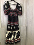 Sea Maxi Dress Linen bl Size 16