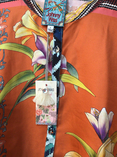 Johnny Was Top Silk Size Large New