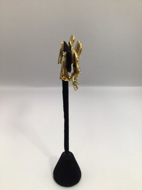 Thelma Deutsch Vintage Rhinestone Earrings clip-on