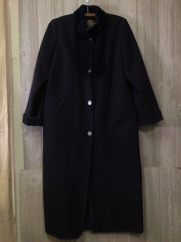 Epsilon Canada Wool Coat Shearling trim Size X-Small