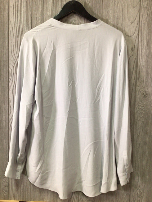 Eileen Fisher V-neck silk Shirt Inksy Size Large New