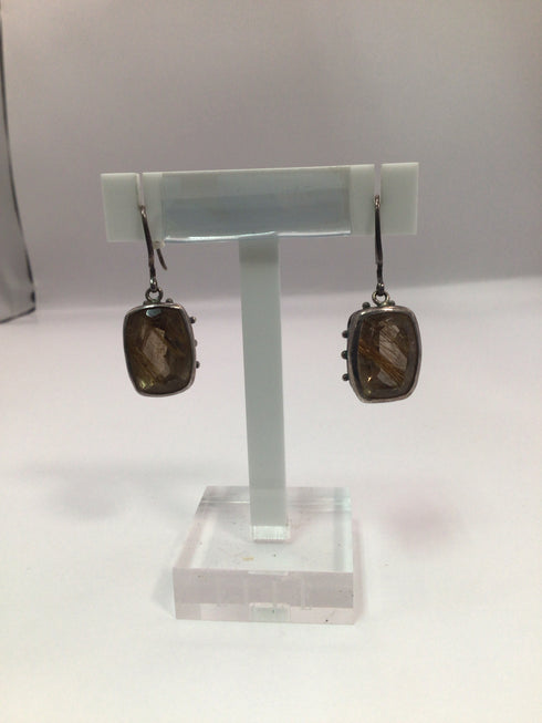 Golden Rutilated Quartz Set Earrings + Ring
