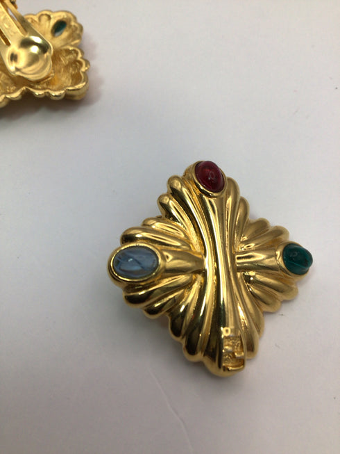 Fendi Gripoix Vintage Earrings clip-on