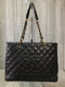 Chanel Grand Shopping Tote Quilted Caviar Leather Vintage GST