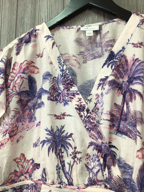 J Jill Dress Printed Linen Midi Size Medium